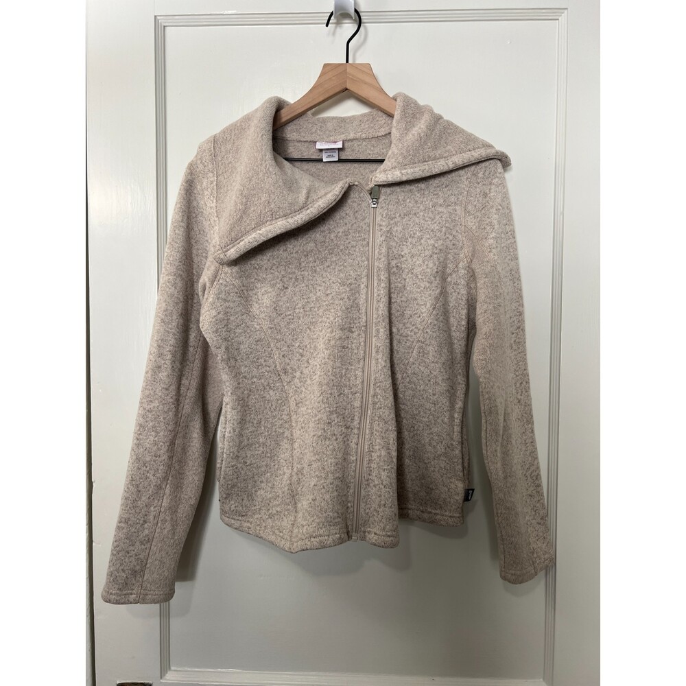 Avia Cream Asymmetrical Zip Fleece Jacket